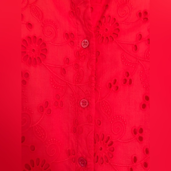 Carolina Herrera Red Broderie-Anglaise Dress - Picture 8 of 16